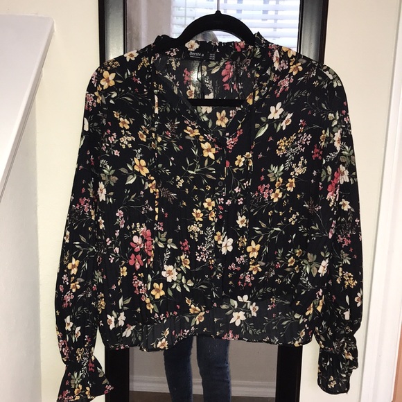 Bershka Black Floral Blouse - Picture 4 of 5